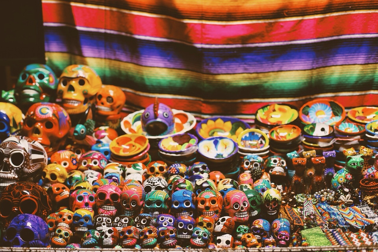 image of day of the dead skulls