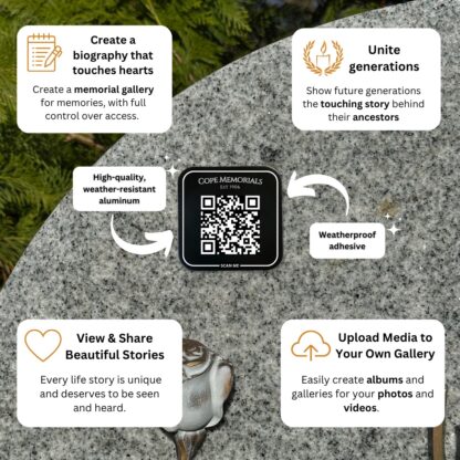 QR MEMORIAL WEBSITE TILE (FREE IF YOU CHOOSE A MEMORIAL OVER £1500)